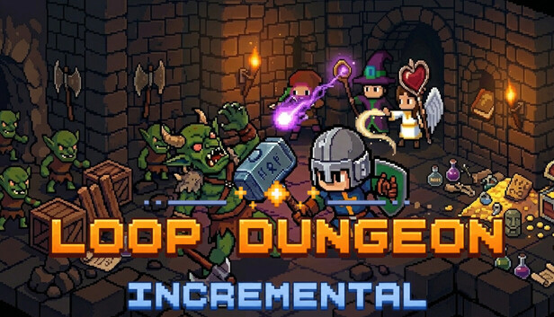 Official Loop Dungeon - Incremental artwork: heroes facing dungeon monsters